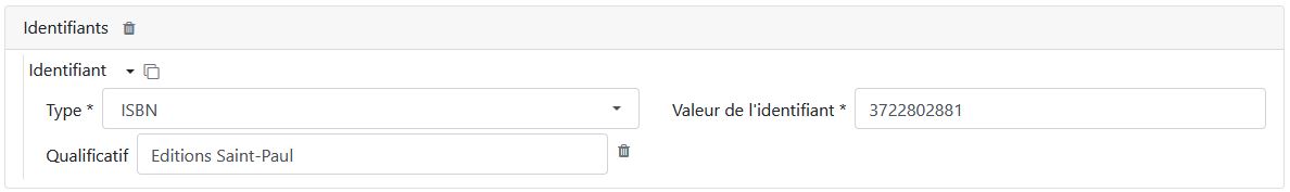 Type: ISBN | Valeur de l'identifiant: 3722802881 | Qualificatif: Editions Saint-Paul
