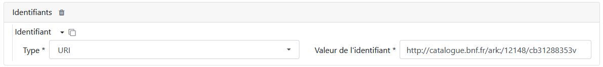 Type: URI | Valeur de l'identifiant: https://catalogue.bnf.fr/ark:/12148/cb31288353v